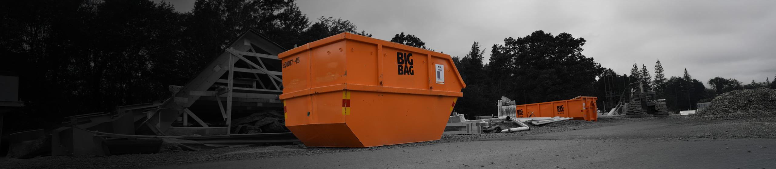 BIG BAG-containrar på byggarbetsplats