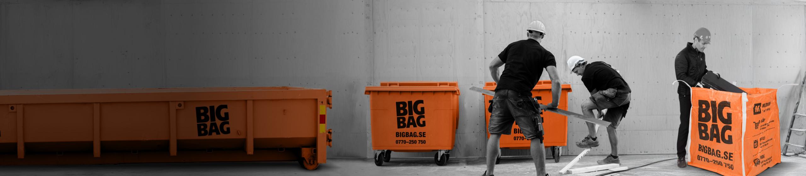 Byggjobbare använder BIG BAG-produkter