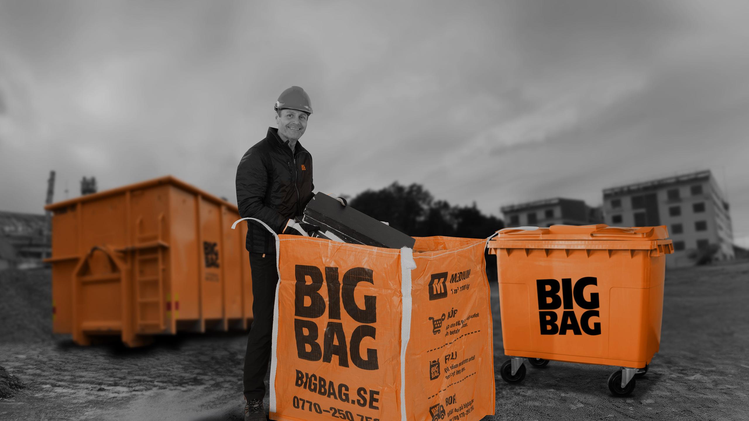 BIG BAG-produkter på byggarbetsplats
